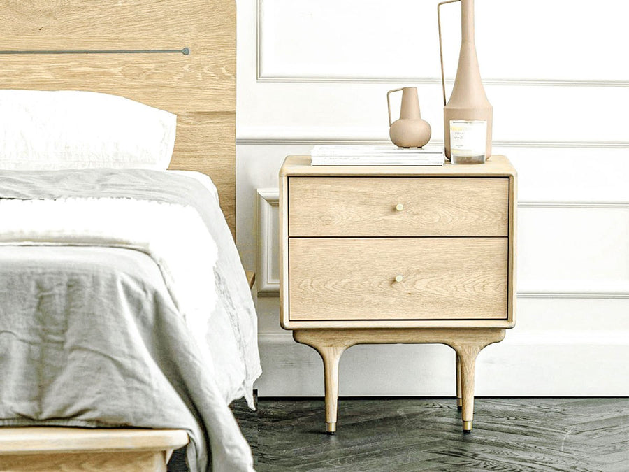 JULIE BED SIDE TABLE WHITE OAK