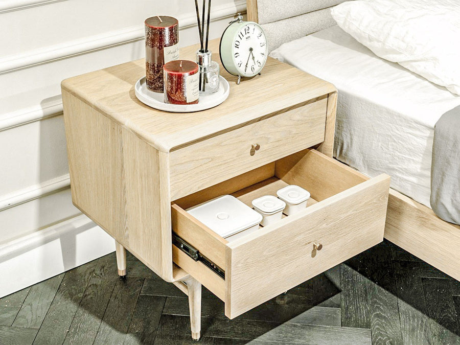 JULIE BED SIDE TABLE WHITE OAK