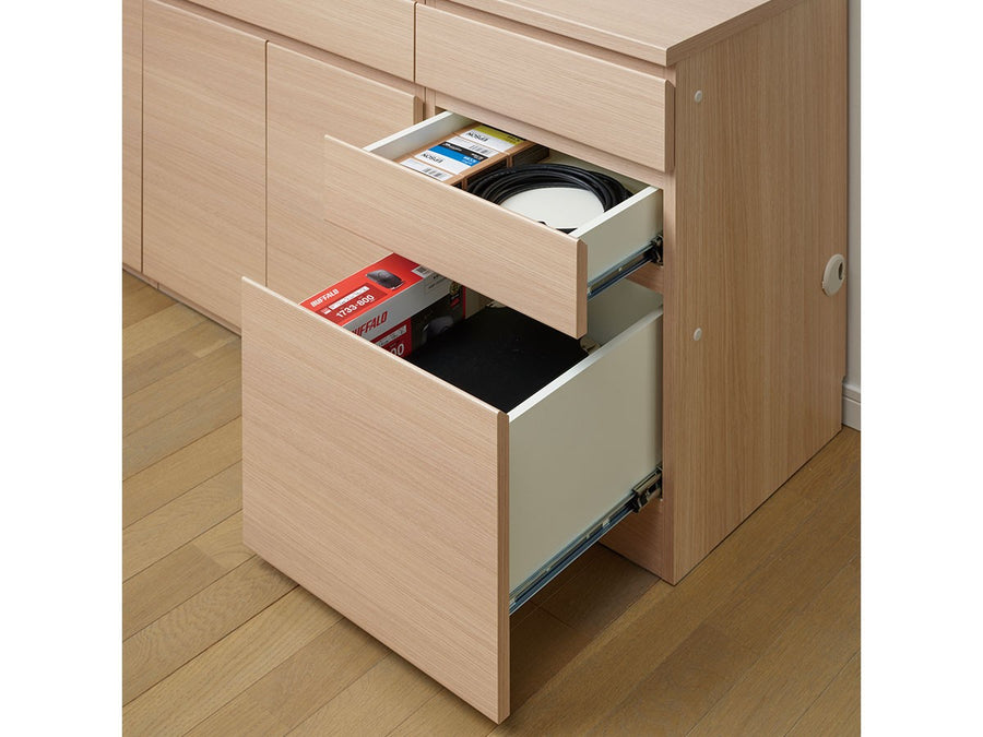 L TWIN DESK + DOOR CABINET