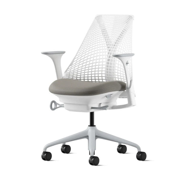 SAYL Chair Suspension Mid-Back Chair with Adjustable Arms (White)