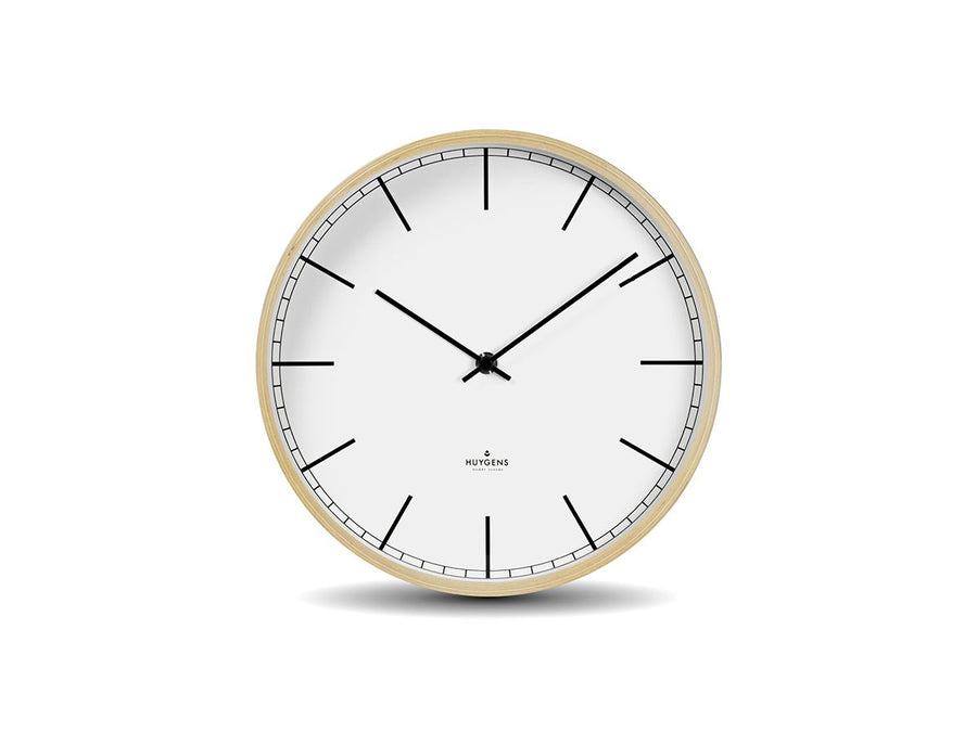 Wall clock wood25 white index