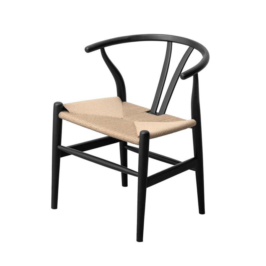 Dining chair, ash, solid wood, bentwood frame, armrests, paper cord