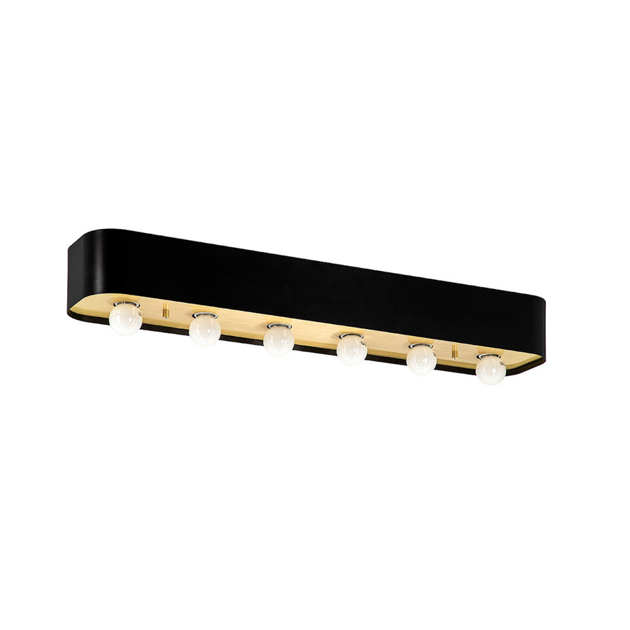 Vermila 6-light ceiling light, black, G50/with white