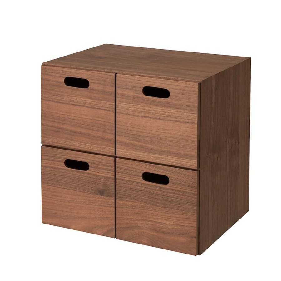 Stacking chest with 4 drawers / Walnut veneer