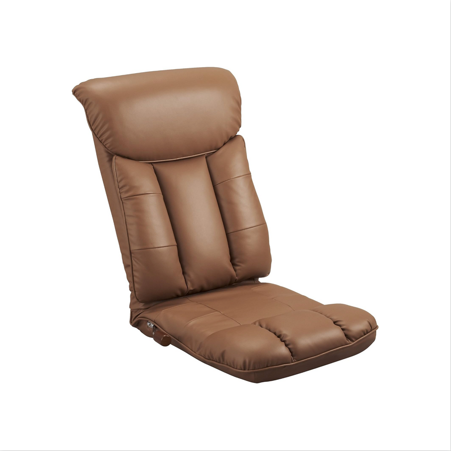 Japanese-made 13-step reclining leather chair