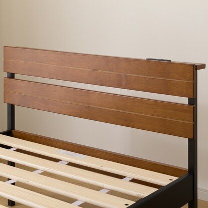 Slatted single bed frame (XB101 MBR/BK)