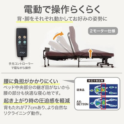 Folding 2-motor electric single bed (AX-BE735N)