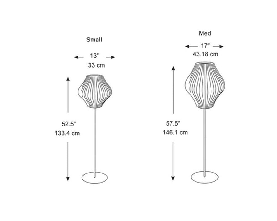 NELSON BUBBLE LAMP PEAR LOTUS FLOOR Steel M