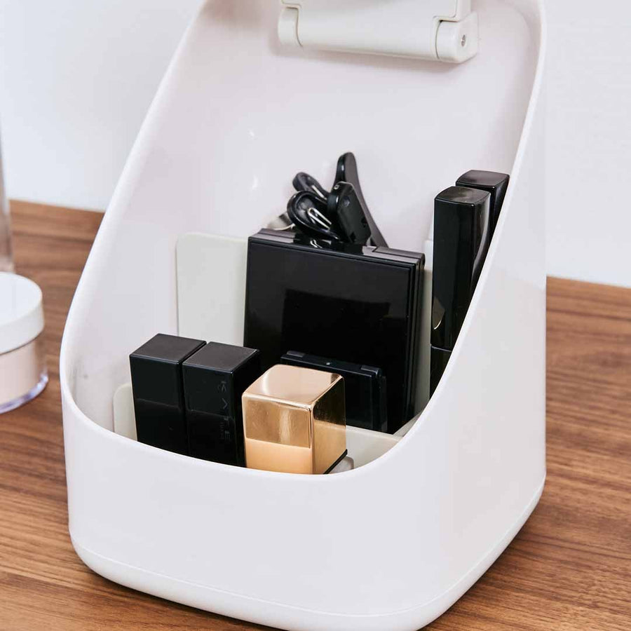 Cosmetic organizer with mirror