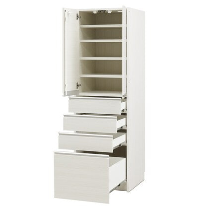 A hidden appliance storage unit that can also hide a large microwave oven. Tableware storage unit (57.5cm wide, WW)