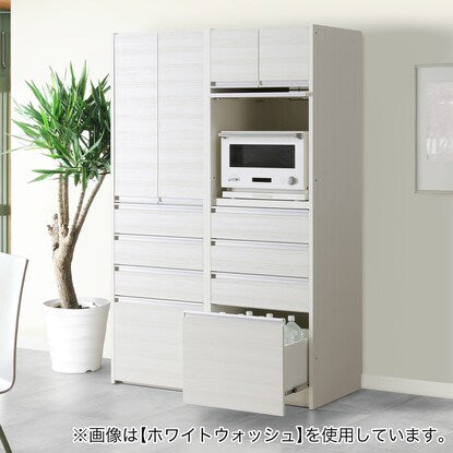 A hidden appliance storage unit that can also hide a large microwave oven. Tableware storage unit (57.5cm wide, WW)