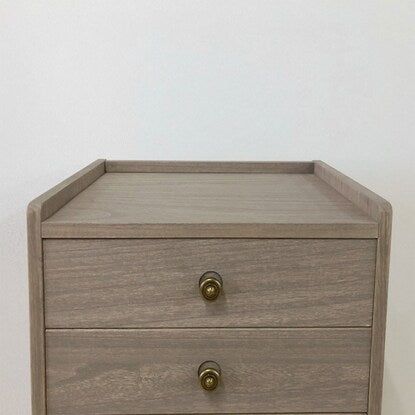 Paulownia wood 3-drawer chest with casters (MR 58H GY)