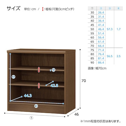 Fフォースター オーダーラック 奥行46cm（幅30×高さ70cm WWN）