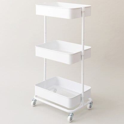 Lightweight and easy to move steel trolley (white)