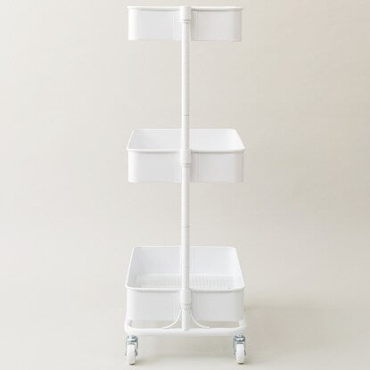 Lightweight and easy to move steel trolley (white)