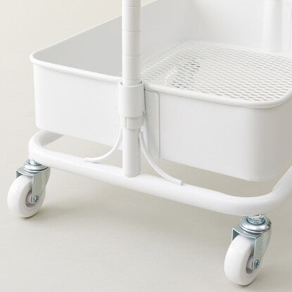 Lightweight and easy to move steel trolley (white)