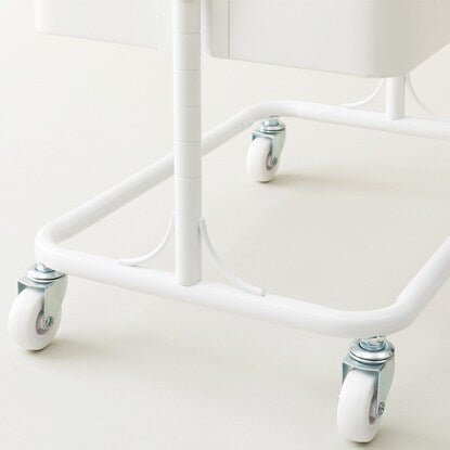 Lightweight and easy to move steel trolley (white)