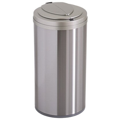 Round automatic opening and closing trash can 49L (stainless steel)