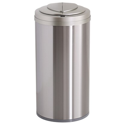 Round automatic opening and closing trash can 49L (stainless steel)