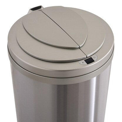 Round automatic opening and closing trash can 49L (stainless steel)