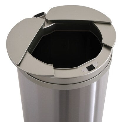 Round automatic opening and closing trash can 49L (stainless steel)