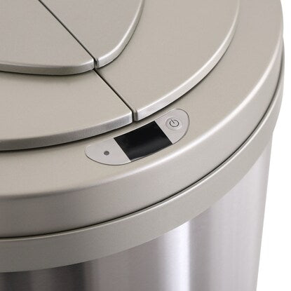 Round automatic opening and closing trash can 49L (stainless steel)