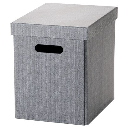 Storage box with lid, half length (KP01, gray)