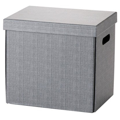 Storage box with lid, half length (KP01, gray)