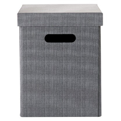 Storage box with lid, half length (KP01, gray)