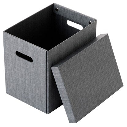 Storage box with lid, half length (KP01, gray)
