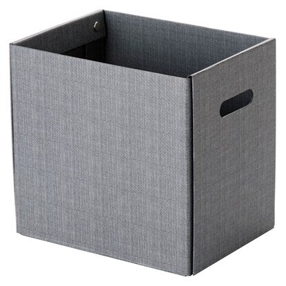 Storage box with lid, half length (KP01, gray)