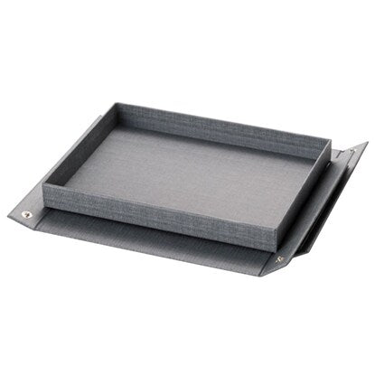Storage box with lid, half length (KP01, gray)