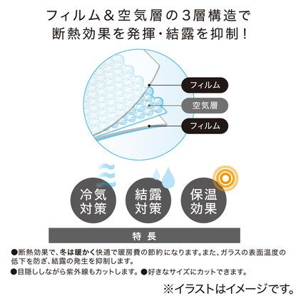 Heat insulation and condensation prevention window sheet (WF3 90 x 180 2P)