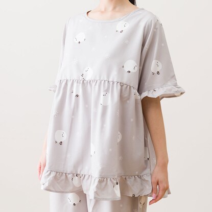 Frilled pajama set, long-tailed tit, ML (N515)