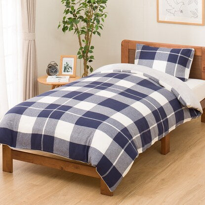 Single duvet cover that can also be used as a blanket (N Warm NV Check 24NW07 S)