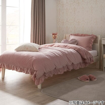 Single duvet cover that can also be used as a blanket (N Warm N609 Frill Rose S)