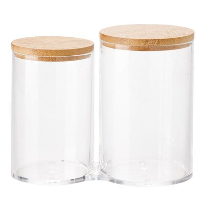 Cylindrical bamboo accessory box with lid (RF006)