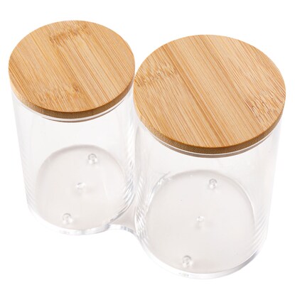 Cylindrical bamboo accessory box with lid (RF006)