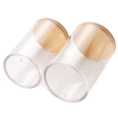 Cylindrical bamboo accessory box with lid (RF006)