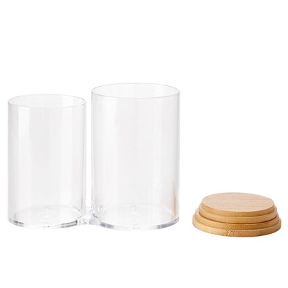 Cylindrical bamboo accessory box with lid (RF006)
