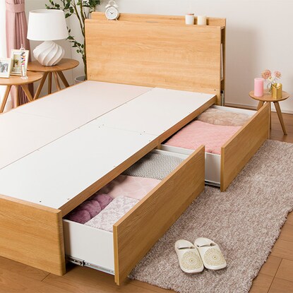 Semi-double bed frame (Kite 3 deep type/LBR)