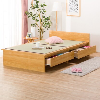 Semi-double tatami bed (Shiden JP-F38 with drawers/LBR)