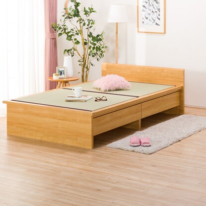 Semi-double tatami bed (Shiden JP-F38 with drawers/LBR)