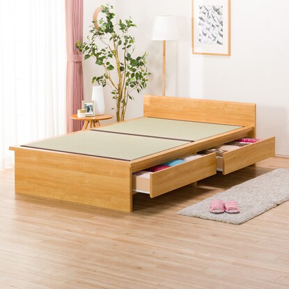 Semi-double tatami bed (Shiden JP-F38 with drawers/LBR)