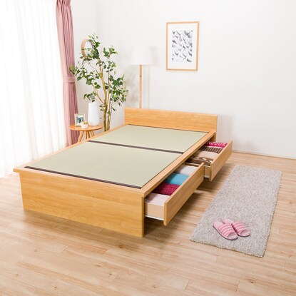 Semi-double tatami bed (Shiden JP-F38 with drawers/LBR)