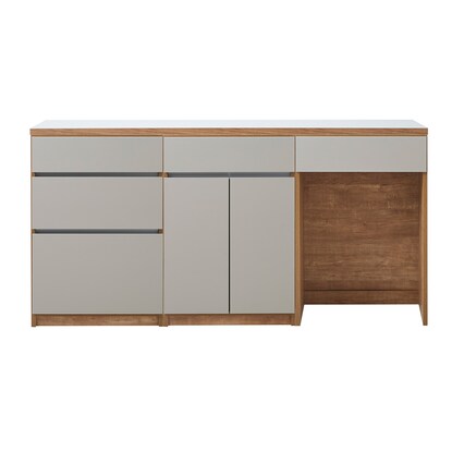 Kitchen storage counter (width 180cm, drawer + hinged door + dust GY)