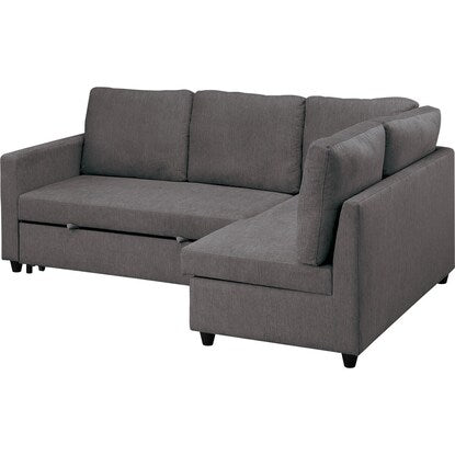 Upholstered corner sofa bed with storage (Noark 2 LC water-repellent type DGY)