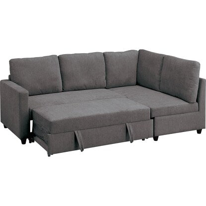 Upholstered corner sofa bed with storage (Noark 2 LC water-repellent type DGY)