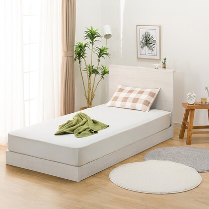 Single bed frame with mini shelf (NS-002 LEG/LOW floorboard WW)