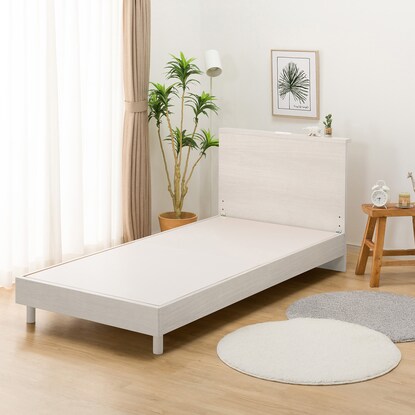 Single bed frame with mini shelf (NS-002 LEG/LOW floorboard WW)